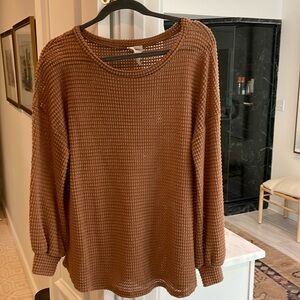 Bibi Waffle Long-sleeve Top